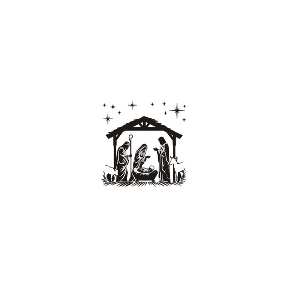AGATERIA Polymerstempel Clear Stamp - Stempel - Weihnachtskrippe