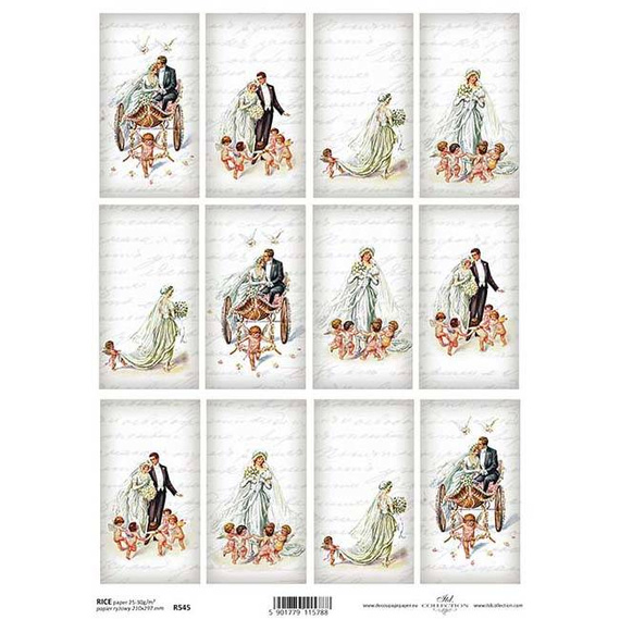 ITD Reispapier Decoupage Bastelpapier Serviettentechnik-R2217 Paare, Inschriften