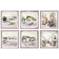 ITD Reispapier Decoupage SET Bastelpapier, Lavendelfelder, Städte, Ansichten RSM083
