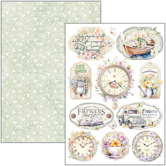CIAO BELLA Satz 8Stk 21x30cm doppelseitigen Scrapbooking Papier - Flower Shop