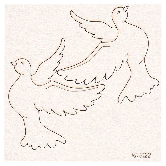 Dekorpappe Die Cut Chipboard Große Tauben / große Tauben 2pcs - SCRAPINIECrapiniec