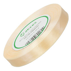 Satinband 12 mm - helle Creme - 32 lfm