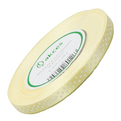 Satinband mit Punkten 6 mm - ca. 22 m - helles Gelb