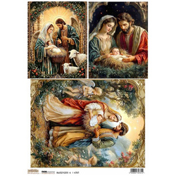 Reispapier Decoupage Bastelpapier A4 - Scraplove - Winter Pastel City 1 - Winterliche Pastellstadt 1