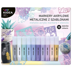 Arcyl Metallic-Marker mit Schablonen - Kidea