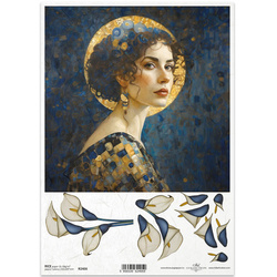 ITD Reispapier Decoupage Bastelpapier Serviettentechnik-R2371 Blumensträuße Girlanden