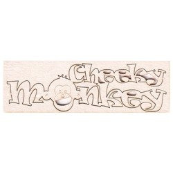 SCRAPINIEC Dekorpappe Die Cut Chipboard Dekoration Ornament, Cheeky Monkey