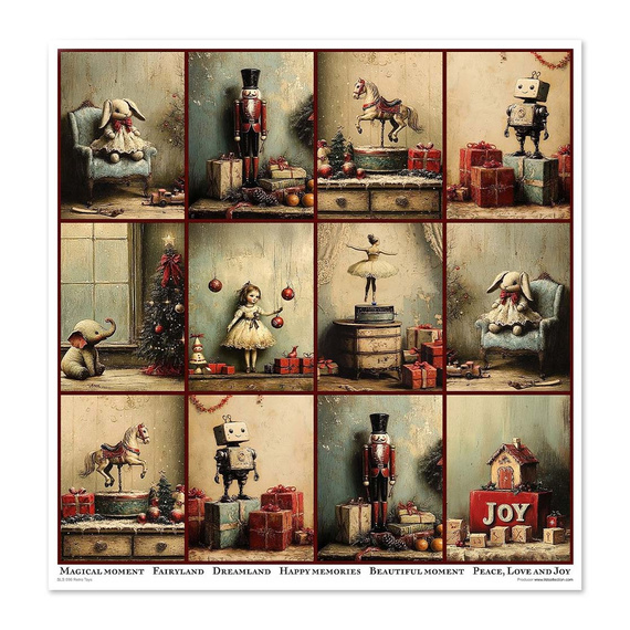 ITD COLLECTION Scrapbooking Papier Set 30x30 cm - Retro Toys