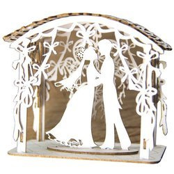 SCRAPINIEC Dekorpappe Die Cut Chipboard Dekoration Ornament, Laube Brautpaar