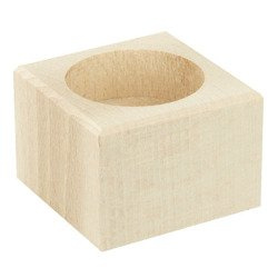 Quadratischer Kerzenhalter aus Holz Höhe 4 cm