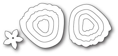 Stanzform Präge Stanzschablone Cutting Die - Erinnerungsbox - Plüsch gerüschte Rose