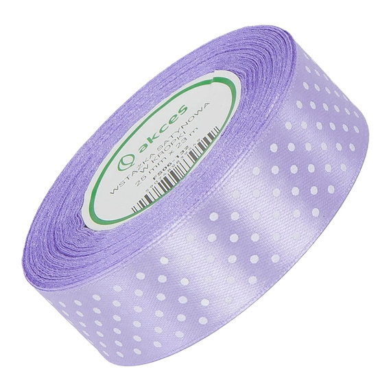 Gepunktetes Satinband 25 mm - lila 123 - 23 m - Dekoband