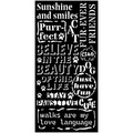 Schablone mixed-Media 3D 12x25cm - Furry Friends Hintergrund in Slogan - Stamperia