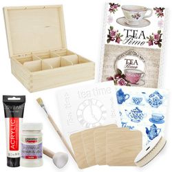 Decoupage-Starterset mit Teedose