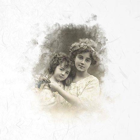 Reispapier-Set - ITD RSM023 6-tlg. Retro-Porträts von Müttern mit Töchtern