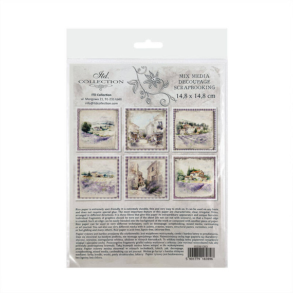 ITD Reispapier Decoupage SET Bastelpapier, Lavendelfelder, Städte, Ansichten RSM083