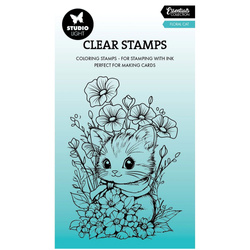 STUDIO LIGHT - Transparenter Stempel - Clear Stamps - Floral cat
