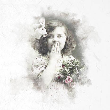 Reispapier-Set, retro vintage, Mädchen - ITD 6tlg 