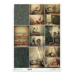 Reispapier für Decoupage A3 - Retro Urlaub, Vintage, Schaukelpferd - R1553L - Itd Collection 