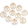 Holz-Christbaumanhänger Set 10 Stück - Engel - 6 cm