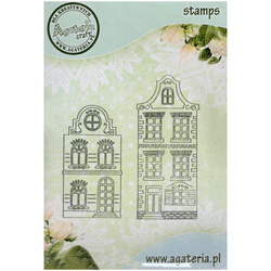 AGATERIA - Transparent Stempel Motivstempel - Townhouses, Stadthäuser 2St.