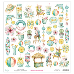 Scrapbooking-Papier mit Elementen 30 x 30 cm - Mintay - Tropical Summer