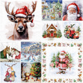 Set von Weihnachts-Decoupage-Servietten 33x33cm - 10Stück 