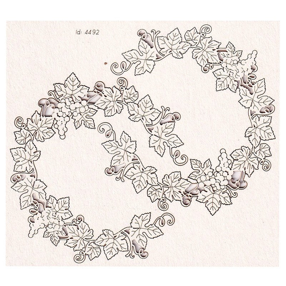 SCRAPINIEC Dekorpappe Die Cut Chipboard Dekoration Ornament, Weinrebe Kranz