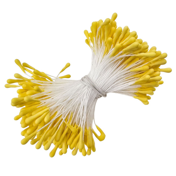 BLUME STAUBBLÄTTER Gelb matt Doppelköpfe für Foamiran Art Flower 350 Stk.