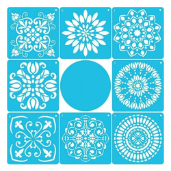 Mixed Media Schablone STENCIL für Decoupage Scrapbooking 15x15 - Mandala B - 8St