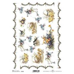 ITD Reispapier Decoupage Bastelpapier Softpapier Serviettentechnik, Hühner R1342