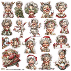 AUFKLEBER papier - ScrapLove - Funny Christmas Lady 1 - Lustige Weihnachtsfrauen