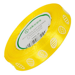 Satinband gelbe Ostereier 12mm x 23m
