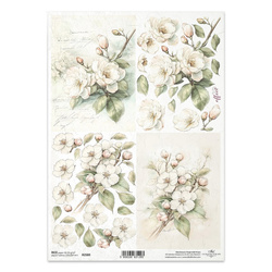 ITD Reispapier Decoupage Bastelpapier Serviettentechnik-R2589 Kirschblütenzweige