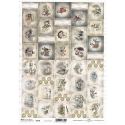 ITD Reispapier Decoupage Bastelpapier Serviettentechnik, vintage, Adventskalender R2138