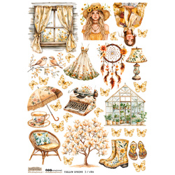 Reispapier Decoupage Bastelpapier A4 - Scraplove - Yellow Spring 3