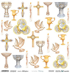 SCRAPandME 30x30cm einseitig Scrapbooking Papier 250g, Christening