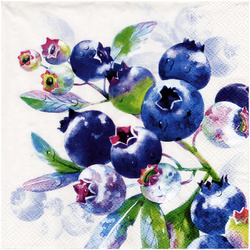 SERVIETTEN 1 Stück Motivservietten Decoupage Napkin 33x33cm, Blueberry Fruits