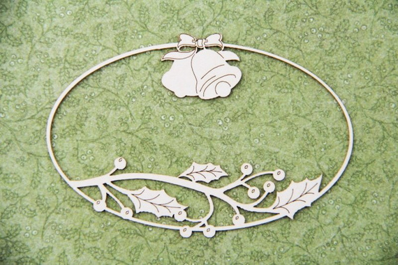 SCRAPINIEC Dekorpappe Die Cut Chipboard Dekoration Ornament, Rahmen Stechpalme