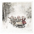 Reispapier-Set - Kinder, Weihnachtsbaum, Schneemann, Schlitten, Winter - RSM201 - Itd Collection
