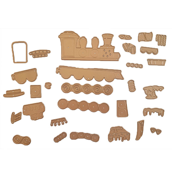 Stanzschablone – Cutting Die für Papier - Candy Christmas - Zug - Stamperia 