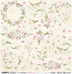 SCRAPandME 30x30cm einseitig Scrapbooking Papier 250g, Rouge 2 Flowers 1