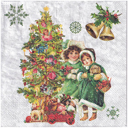 SERVIETTEN 1 Stück Motivservietten Decoupage Napkin 33x33cm, Nostalgic Christmas