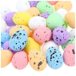 STYROPOREIER Ostern Dekoration Ostereier Wachtel 50 Stück, 1,8x2,5cm - Mix aus 7 Farben