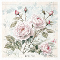 Reispapier-Set-Bastelpapier - ITD - RSM177 Blumen, Rosen, Pfingstrosen