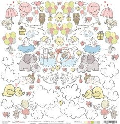 CRAFT O CLOCK 30,5x30,5cm Scrapbooking Papier mit Glitzer 250g Sweet Princess 02