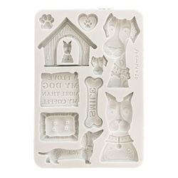 Silikonform Mold Gießen Mould - Furry Friends I Love My Dog - Stamperia