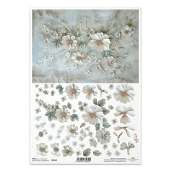 Reispapier Decoupage Bastelpapier für Decoupage A4 R2620 3D-Blumen