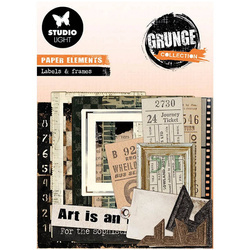 Papierelemente Set Tickets, Etiketten & Rahmen Grunge Kollektion - Studio Light