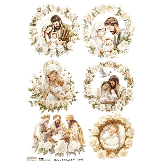 Reispapier Decoupage Bastelpapier A4 - Scraplove - Holy Family 6 - Die Heilige Familie 6